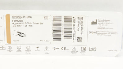 Stryker 0375-951-000 Formula Arthroscopy Blade Barrel Bur 6-Flute 5.5 x 125mm(x)